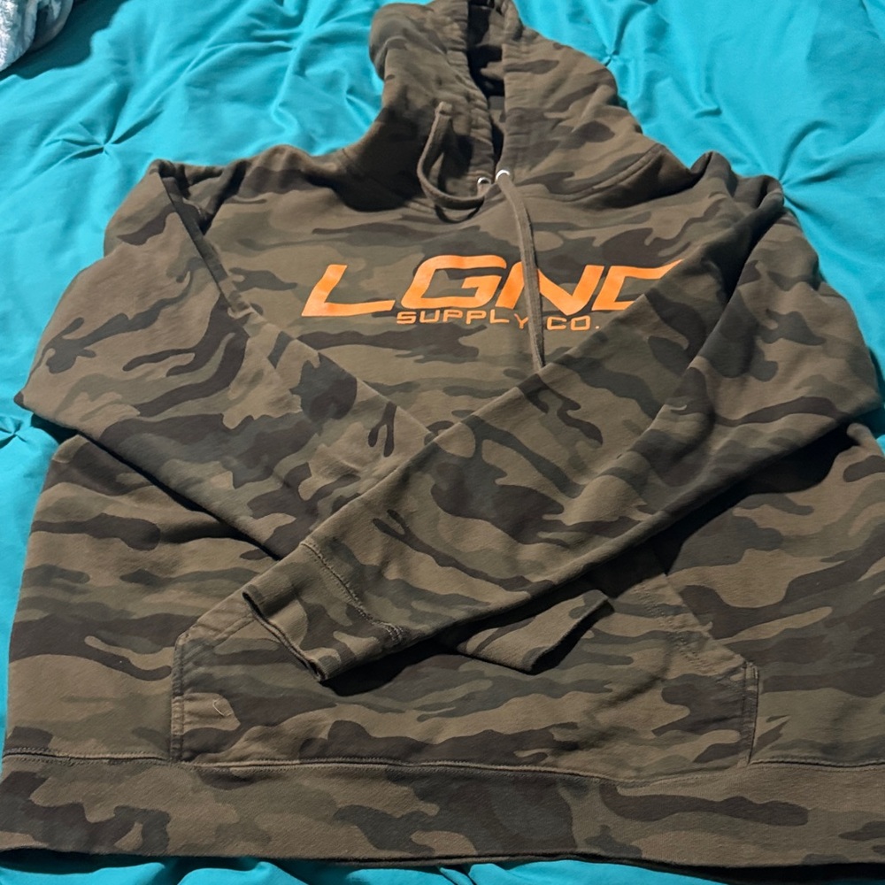 Camouflage LGND Hoodie with Orange Logo